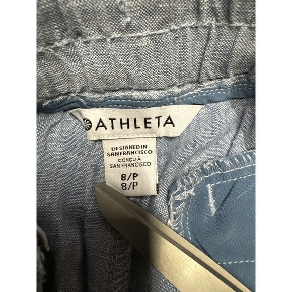Athleta Cabo Linen Jogger Pants Womens 8 Petite Drawstring Elastic Waist Casual‎ - Picture 2 of 7